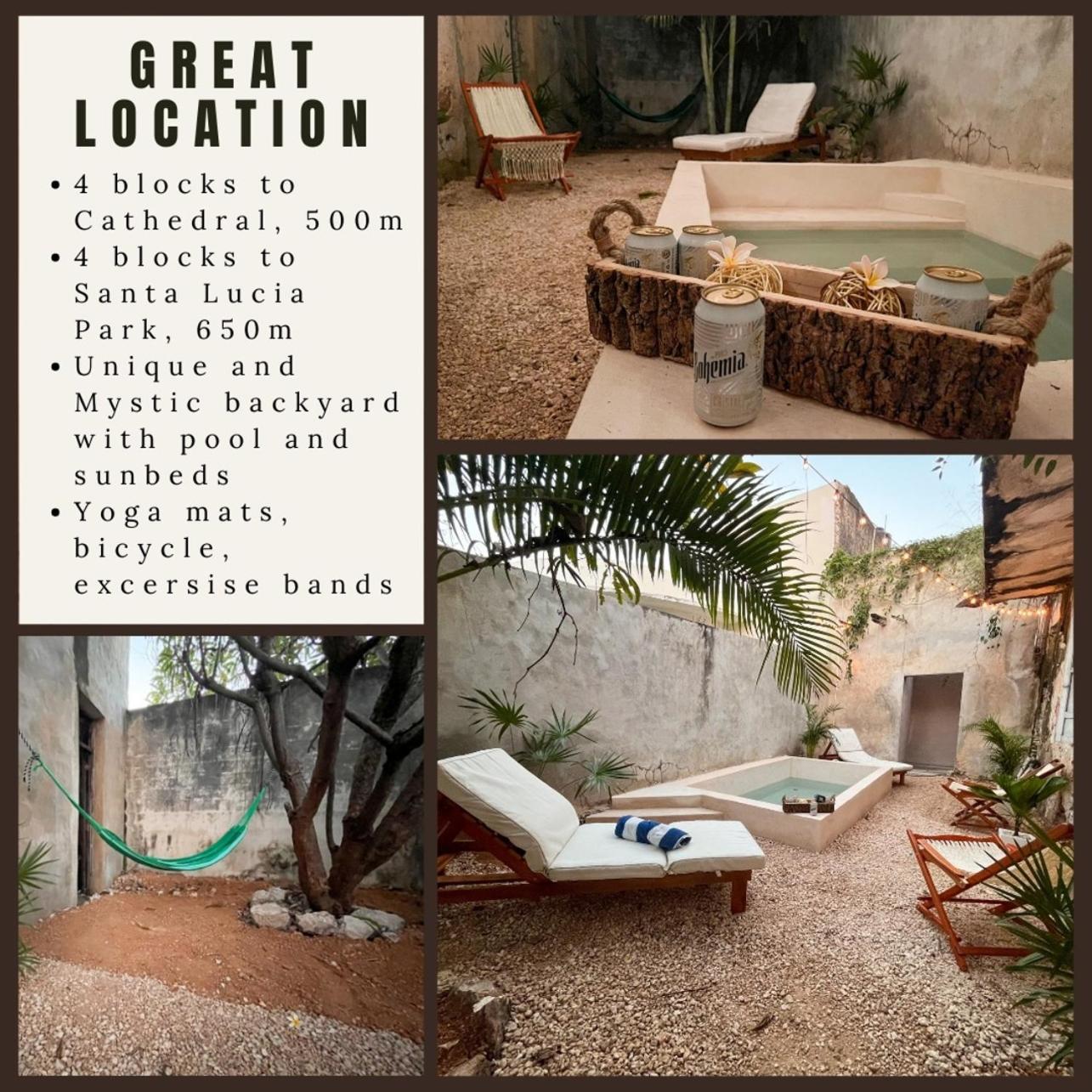 梅里达Unique Mystic Pool Yard Only 3 Blocks Main Sq别墅 外观 照片